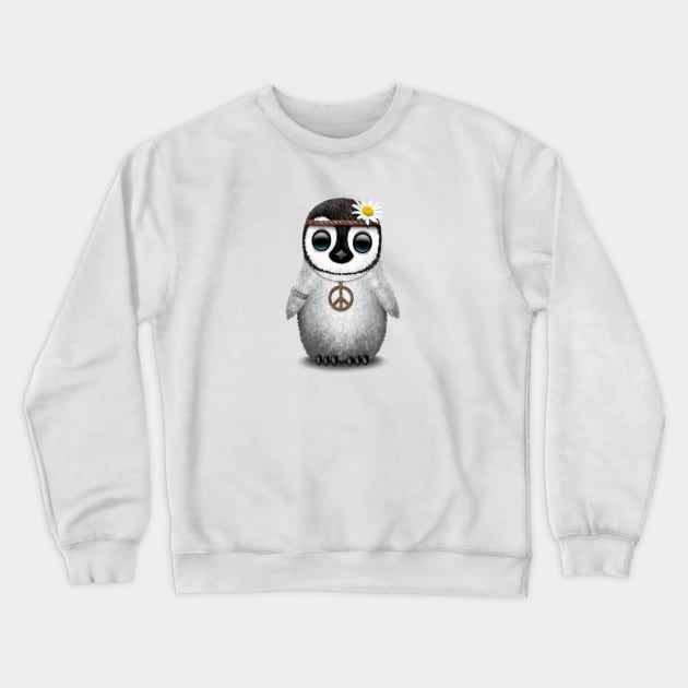 Cute Baby Penguin Hippie Crewneck Sweatshirt by jeffbartels